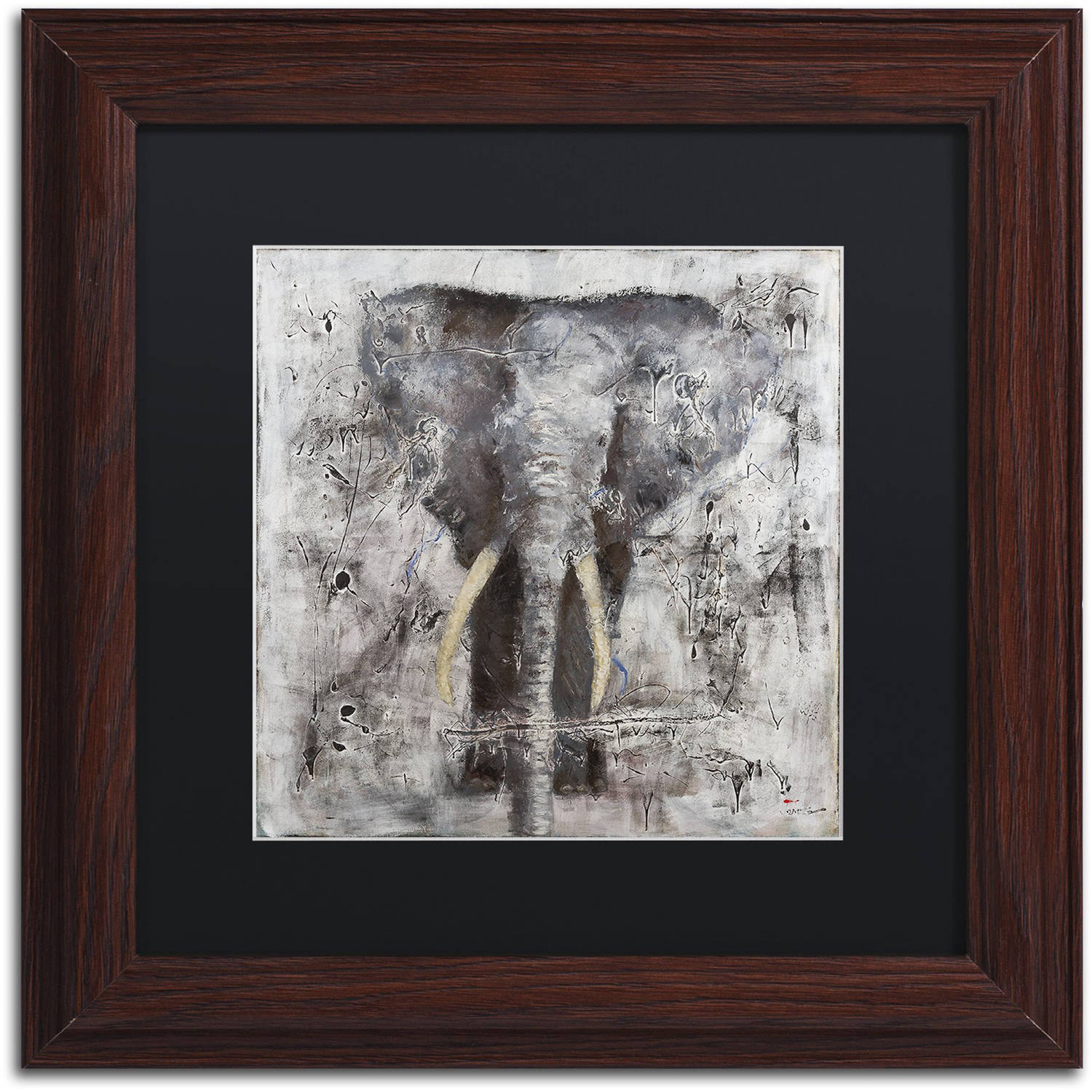 Trademark Fine Art "Wild Life" Canvas Art by Joarez, Black Matte, Wood Frame