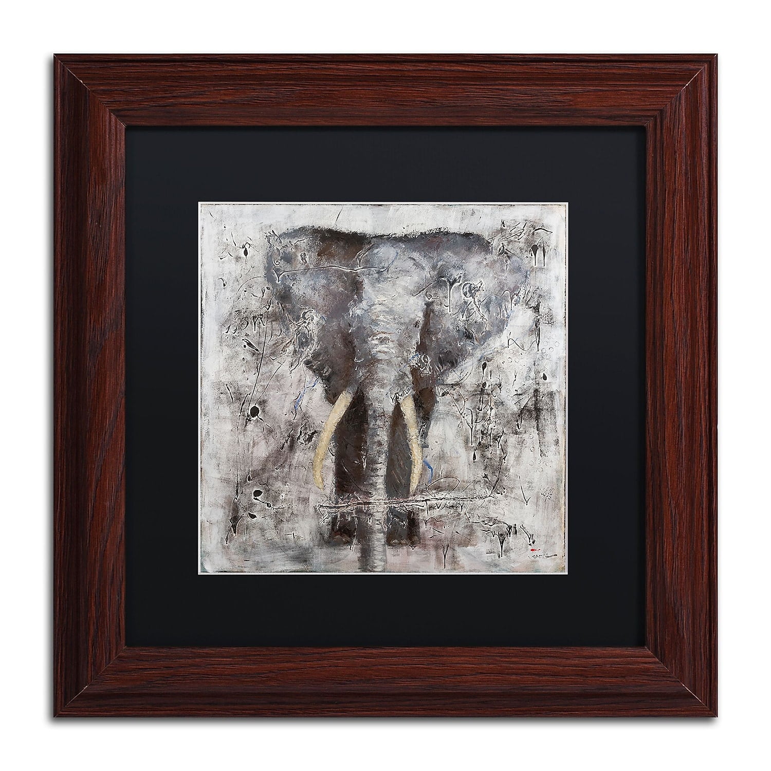 Trademark Fine Art "Wild Life" Canvas Art by Joarez, Black Matte, Wood Frame