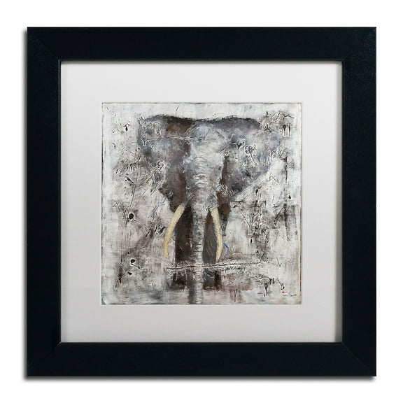 Trademark Fine Art "Wild Life" Canvas Art by Joarez, White Matte, Black Frame