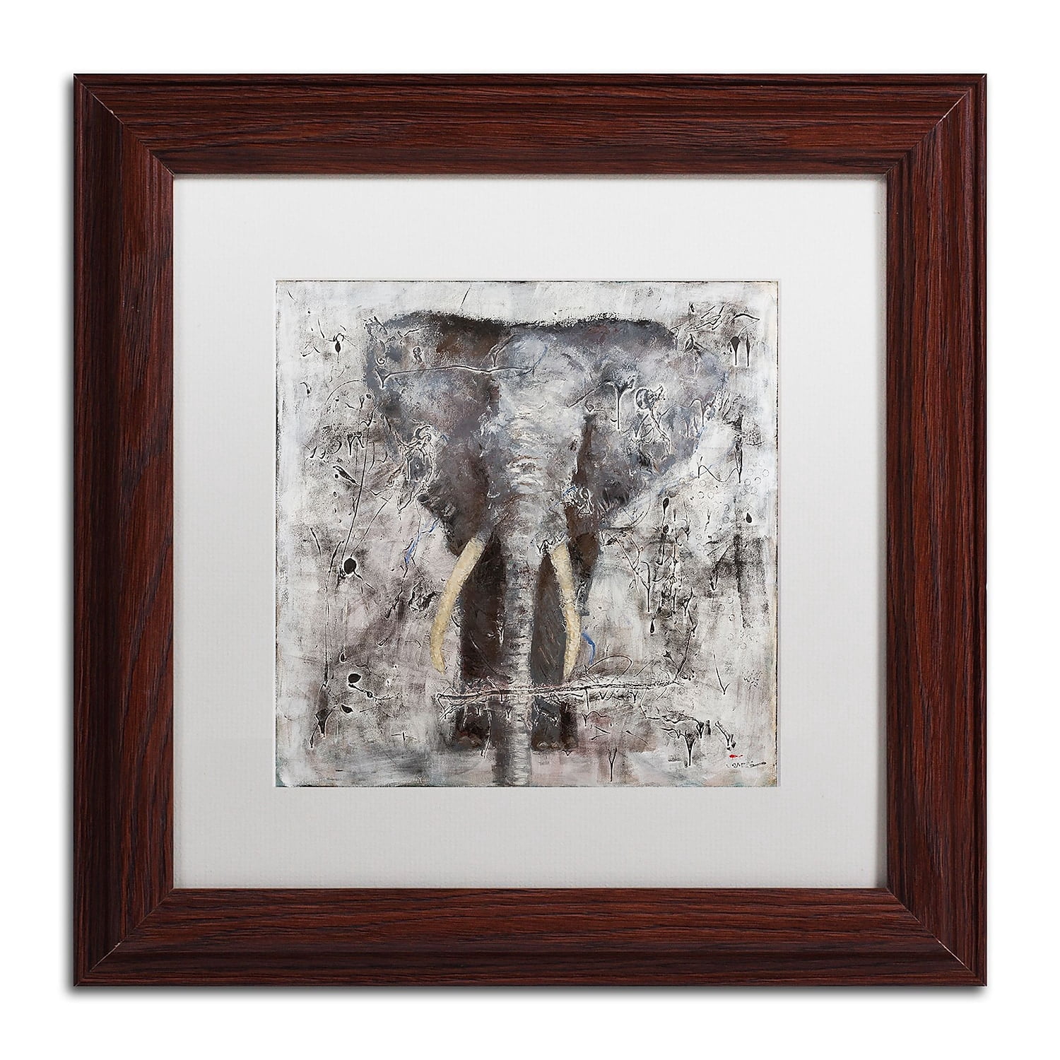 Trademark Fine Art "Wild Life" Canvas Art by Joarez, White Matte, Wood Frame