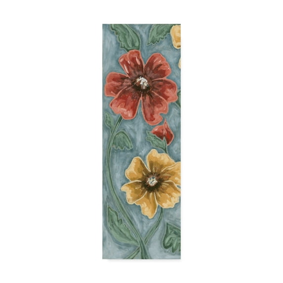 Trademark Fine Art 'Wild Poppies On Blue' Canvas Art by Karen Deans