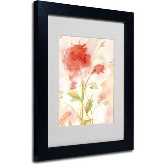 Trademark Fine Art "Wild Rose" Matted Framed Art by Sheila Golden, Black Frame