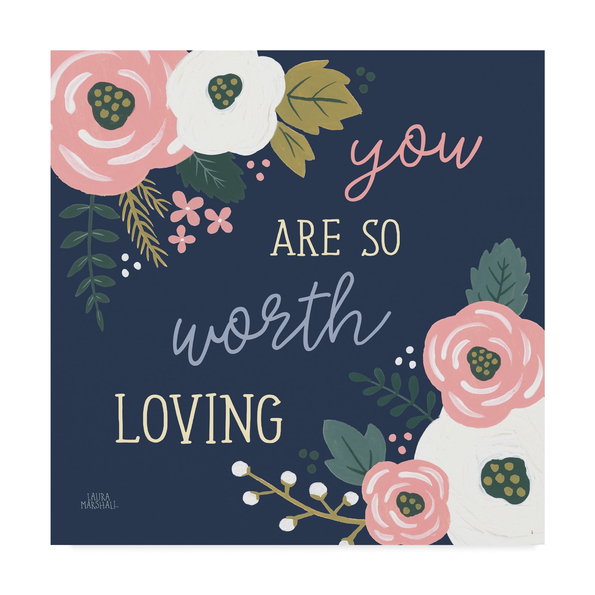 Trademark Fine Art 'Wildflower Daydreams VII Navy Loving' Canvas Art by Laura Marshall
