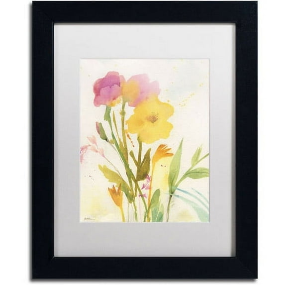 Trademark Fine Art "Wildflowers Against the Sky" Canvas Art by Sheila Golden, White Matte, Black Frame
