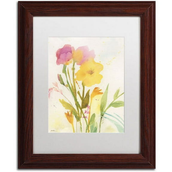 Trademark Fine Art "Wildflowers Against the Sky" Canvas Art by Sheila Golden, White Matte, Wood Frame
