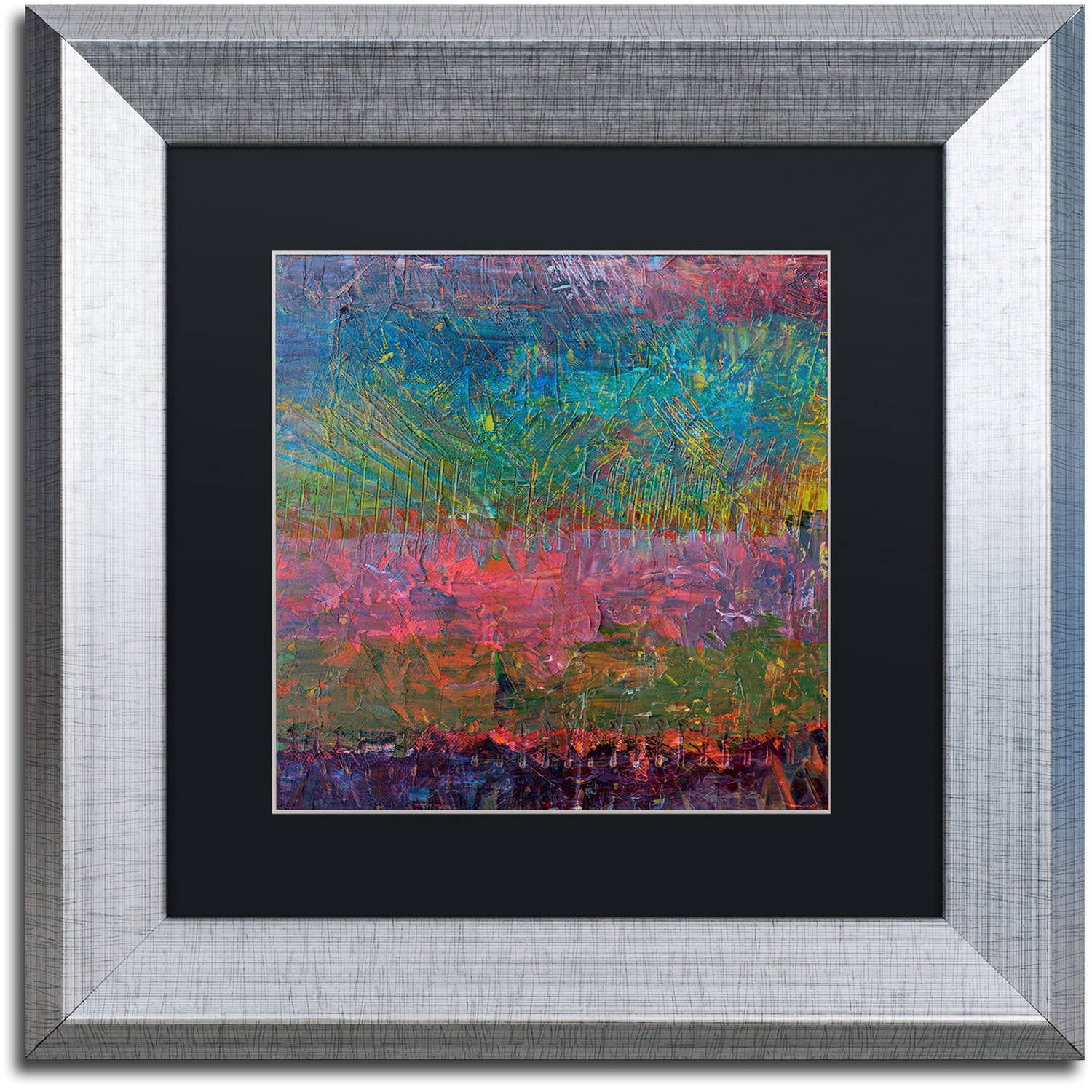 Trademark Fine Art "Wildflowers" Canvas Art by Michelle Calkins, Black Matte, Silver Frame