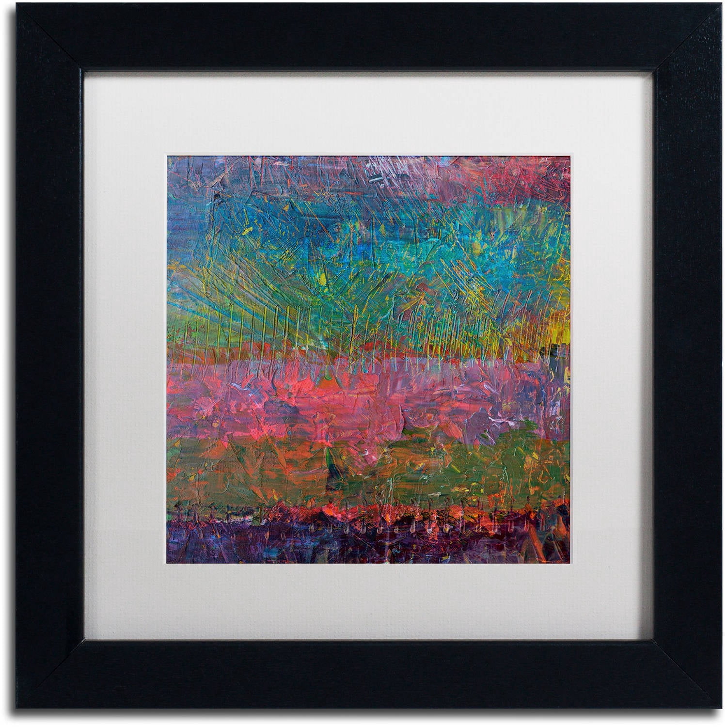 Trademark Fine Art "Wildflowers" Canvas Art by Michelle Calkins, White Matte, Black Frame