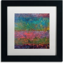 Trademark Fine Art "Wildflowers" Canvas Art by Michelle Calkins, White Matte, Black Frame