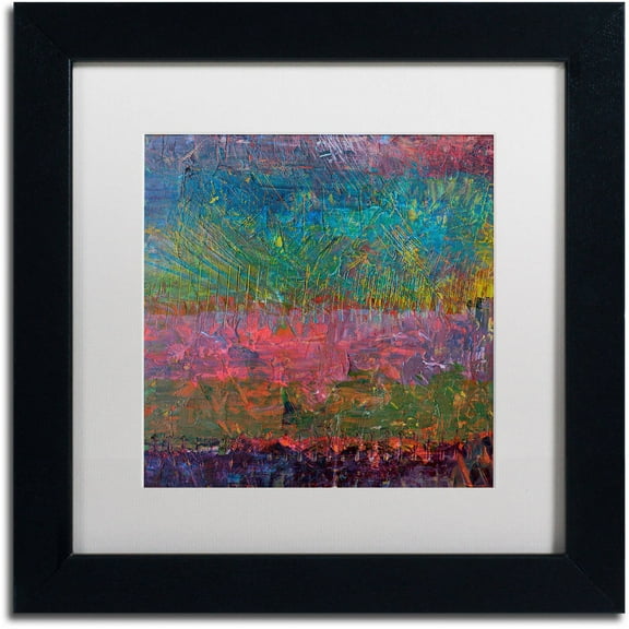 Trademark Fine Art "Wildflowers" Canvas Art by Michelle Calkins, White Matte, Black Frame