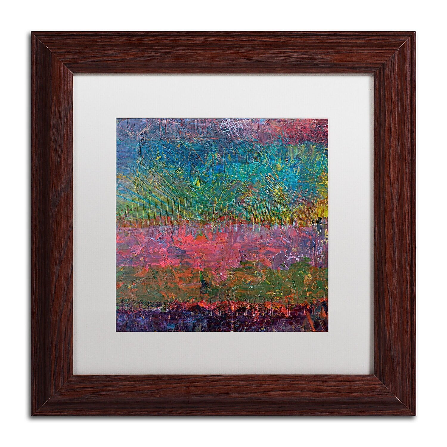 Trademark Fine Art "Wildflowers" Canvas Art by Michelle Calkins, White Matte, Wood Frame
