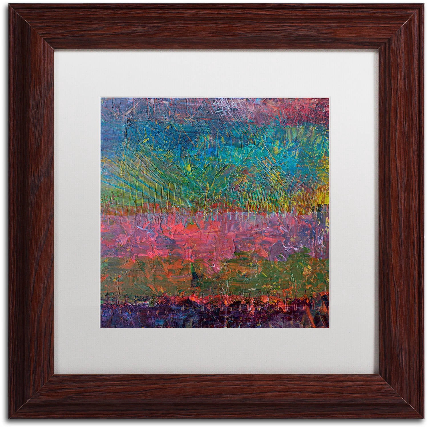 Trademark Fine Art "Wildflowers" Canvas Art by Michelle Calkins, White Matte, Wood Frame