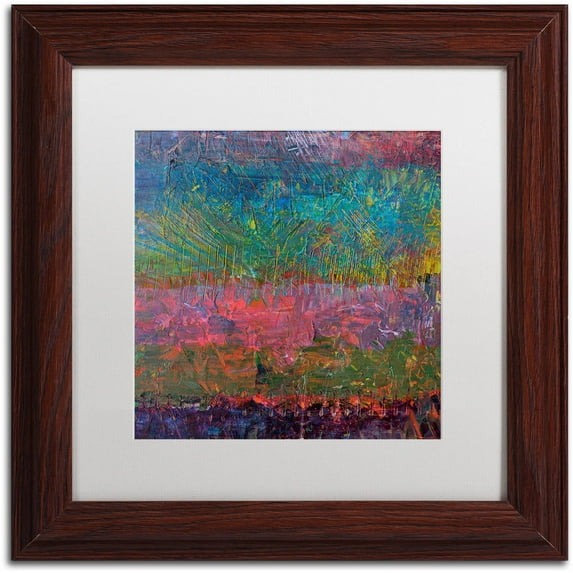 Trademark Fine Art "Wildflowers" Canvas Art by Michelle Calkins, White Matte, Wood Frame