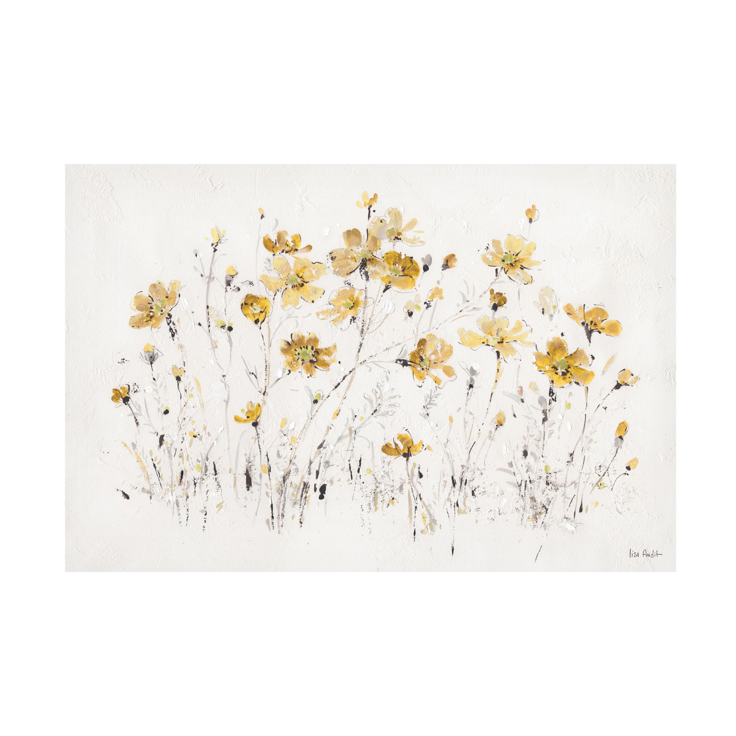 Trademark Fine Art Lisa Audit Wildflowers I Yellow Canvas Wall Art - 12x19