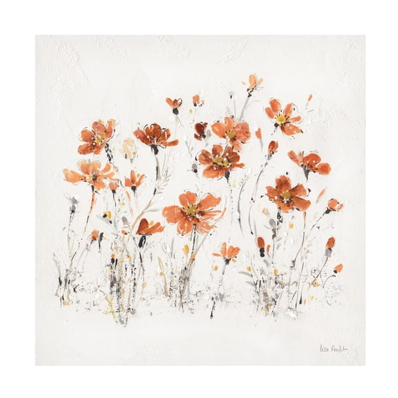 Trademark Fine Art 'Wildflowers III Orange on White' Canvas Art by Lisa Audit