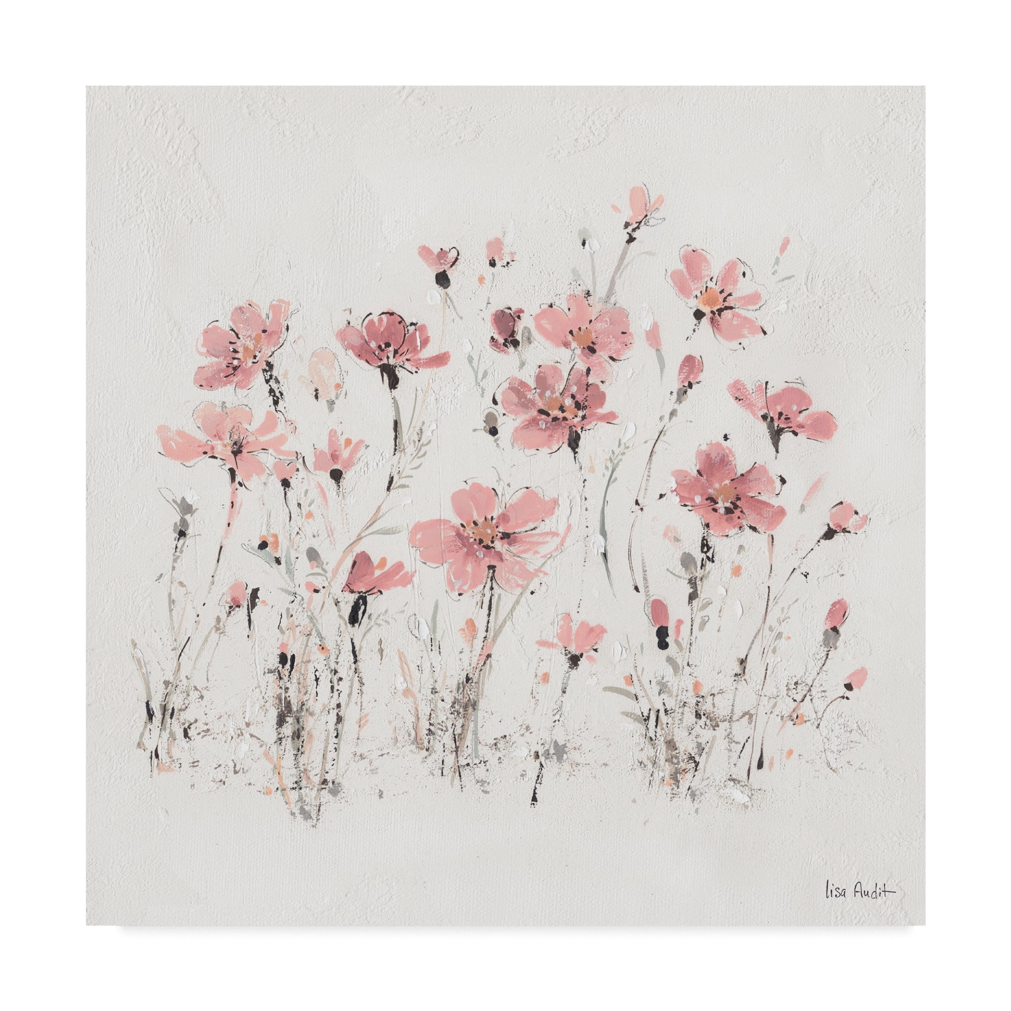 Trademark Fine Art 'Wildflowers III Pink' Canvas Art by Lisa Audit