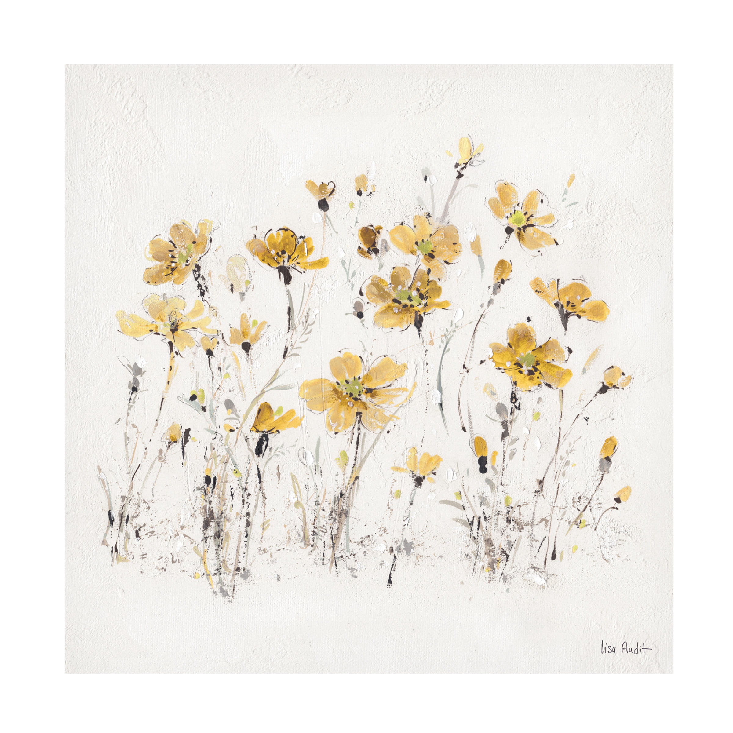 Trademark Fine Art 'Wildflowers III Yellow' Canvas Art by Lisa Audit