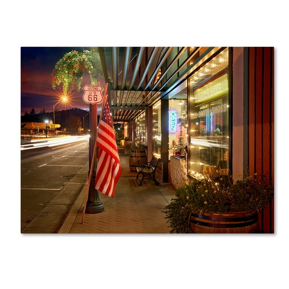 Trademark Fine Art 'Williams Rt 66 Dusk' Canvas Art by Mike Jones Photo