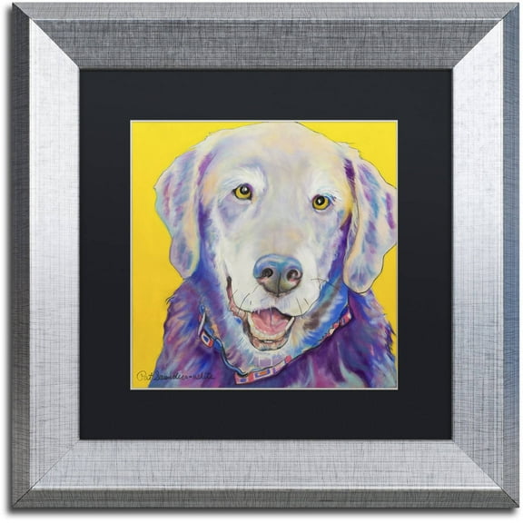 Trademark Fine Art "Willie" Canvas Art by Pat Saunders-White, Black Matte, Silver Frame
