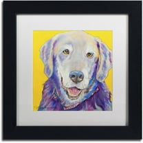 Trademark Fine Art "Willie" Canvas Art by Pat Saunders-White, White Matte, Black Frame