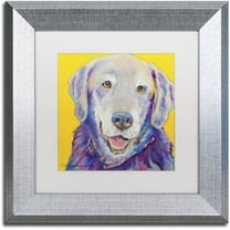 Trademark Fine Art "Willie" Canvas Art by Pat Saunders-White, White Matte, Silver Frame