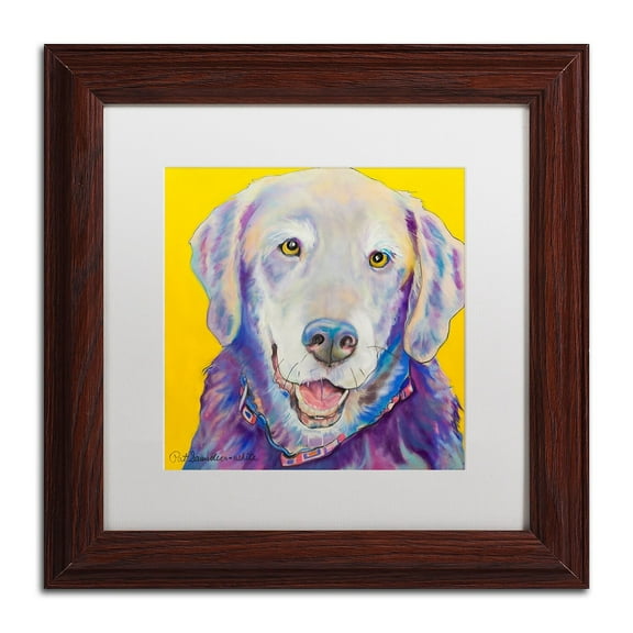 Trademark Fine Art "Willie" Canvas Art by Pat Saunders-White, White Matte, Wood Frame