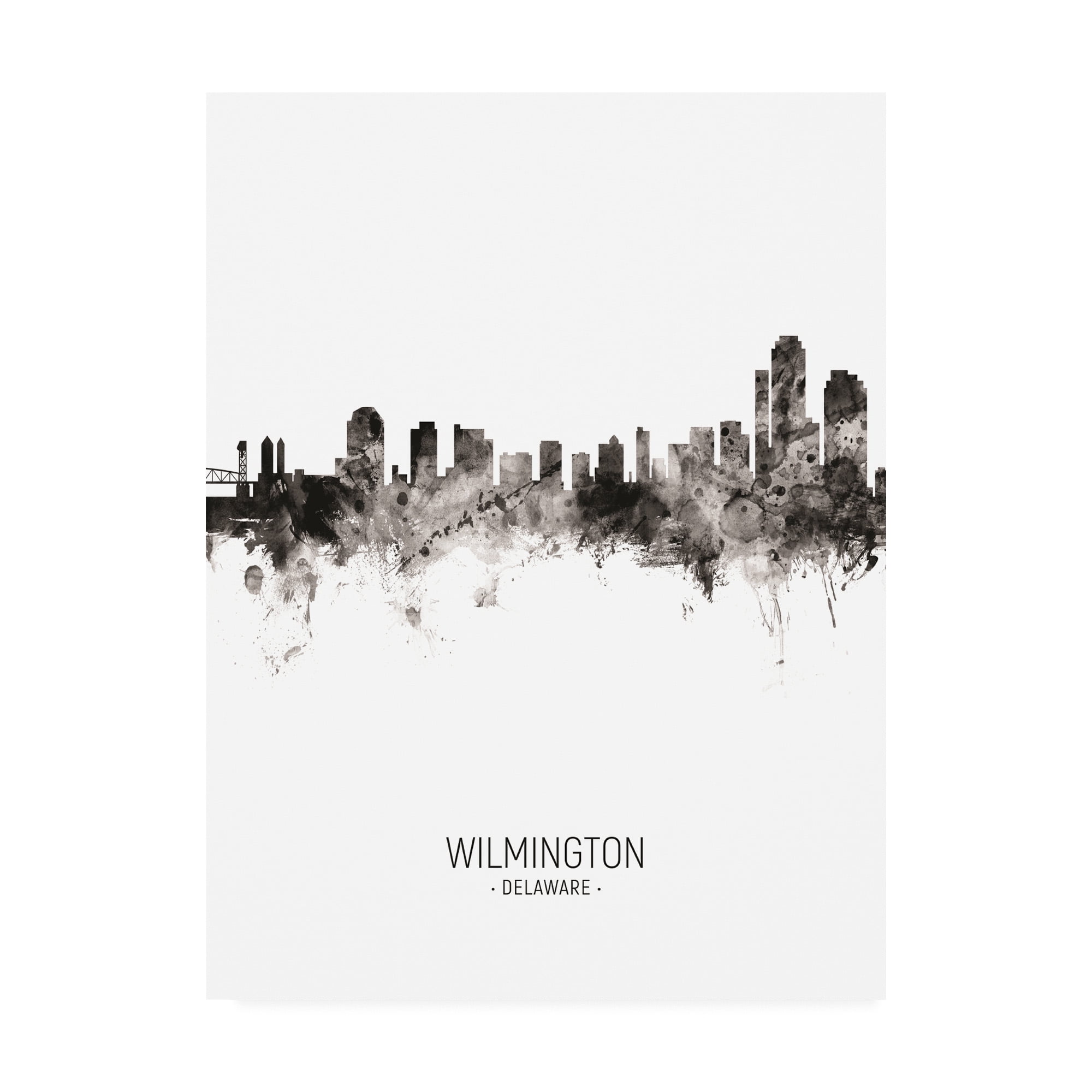Trademark Fine Art 'Wilmington Delaware Skyline Portrait II' Canvas Art by Michael Tompsett
