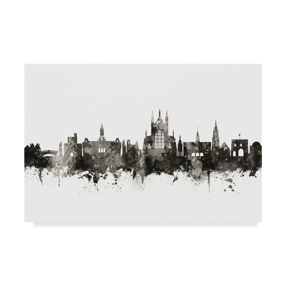 Trademark Fine Art 'Winchester England Skyline Black White' Canvas Art by Michael Tompsett