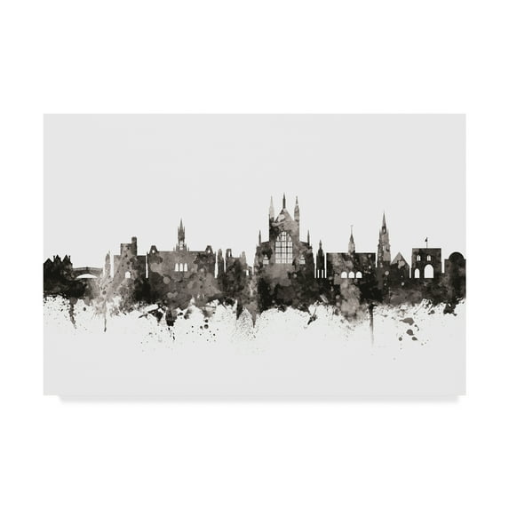 Trademark Fine Art 'Winchester England Skyline Black White' Canvas Art by Michael Tompsett