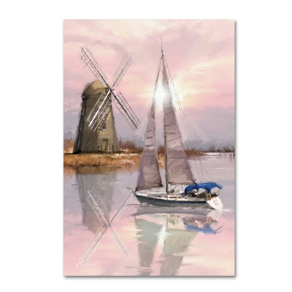 Trademark Fine Art 'Windmill on the Marsh' Canvas Art by The Macneil Studio