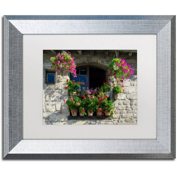 Trademark Fine Art "Window Dressing" Canvas Art by Michael Blanchette Photography White Matte, Silver Frame