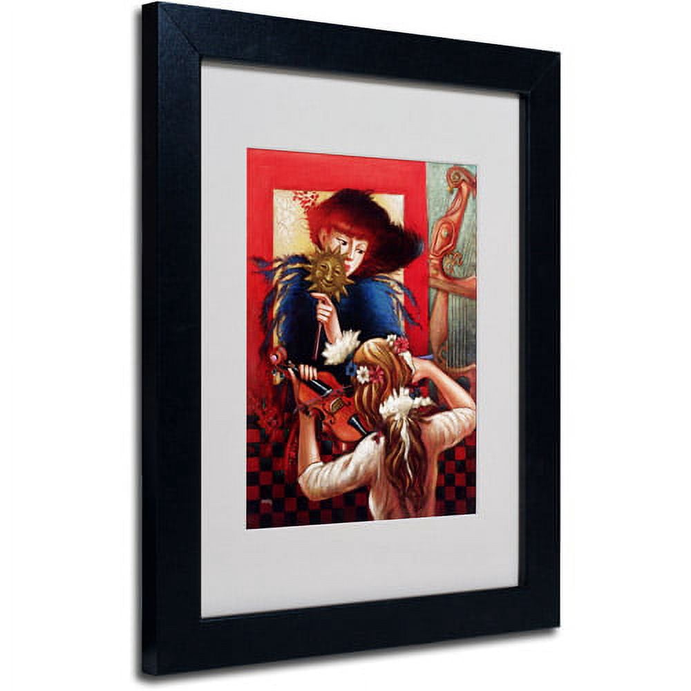 Trademark Fine Art "Window Music" Canvas Art by Edgar Barrios, Black Frame