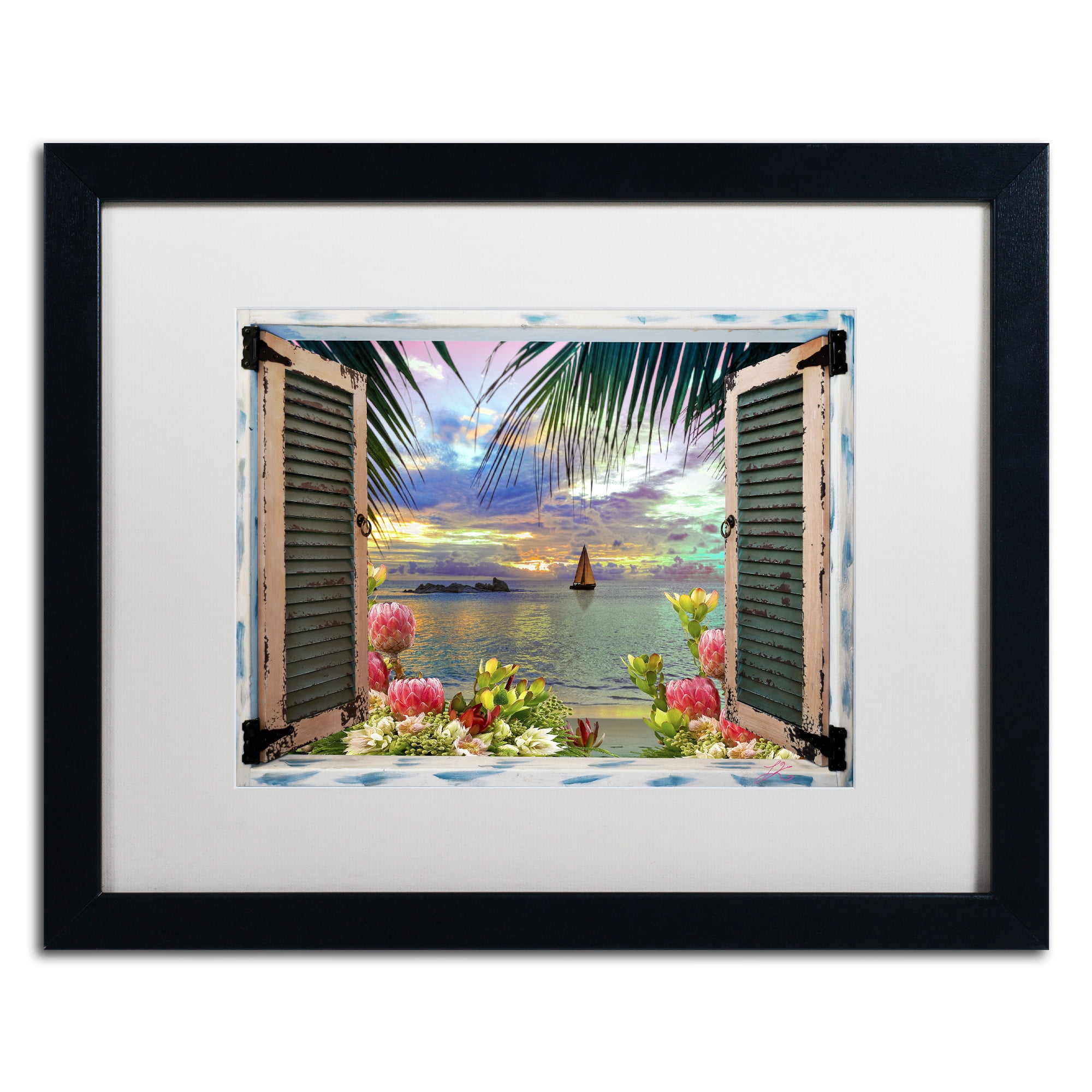 Trademark Fine Art 'Window to Paradise III' Matted Framed Art by Leo Kelly