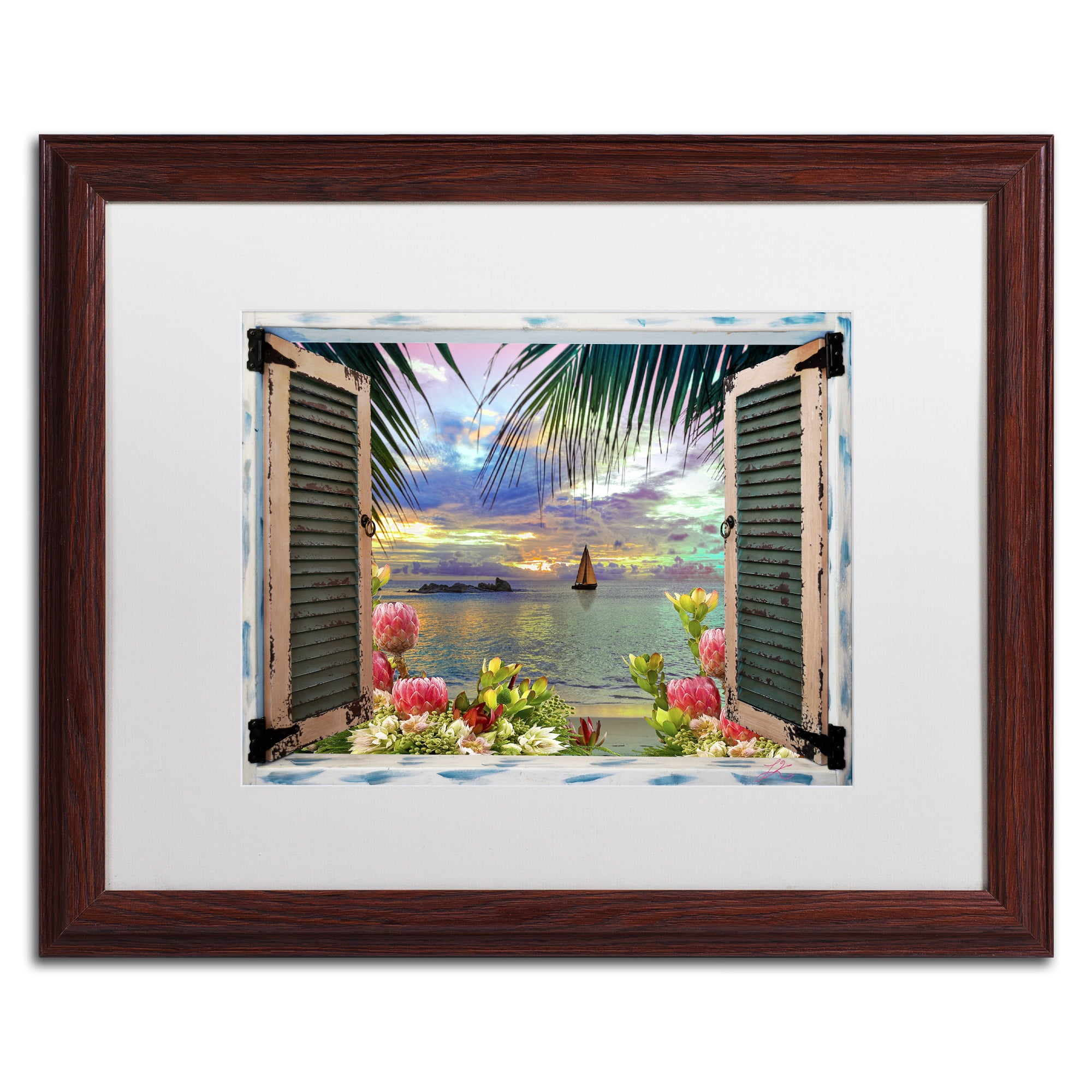 Trademark Fine Art 'Window to Paradise III' Matted Framed Art by Leo Kelly