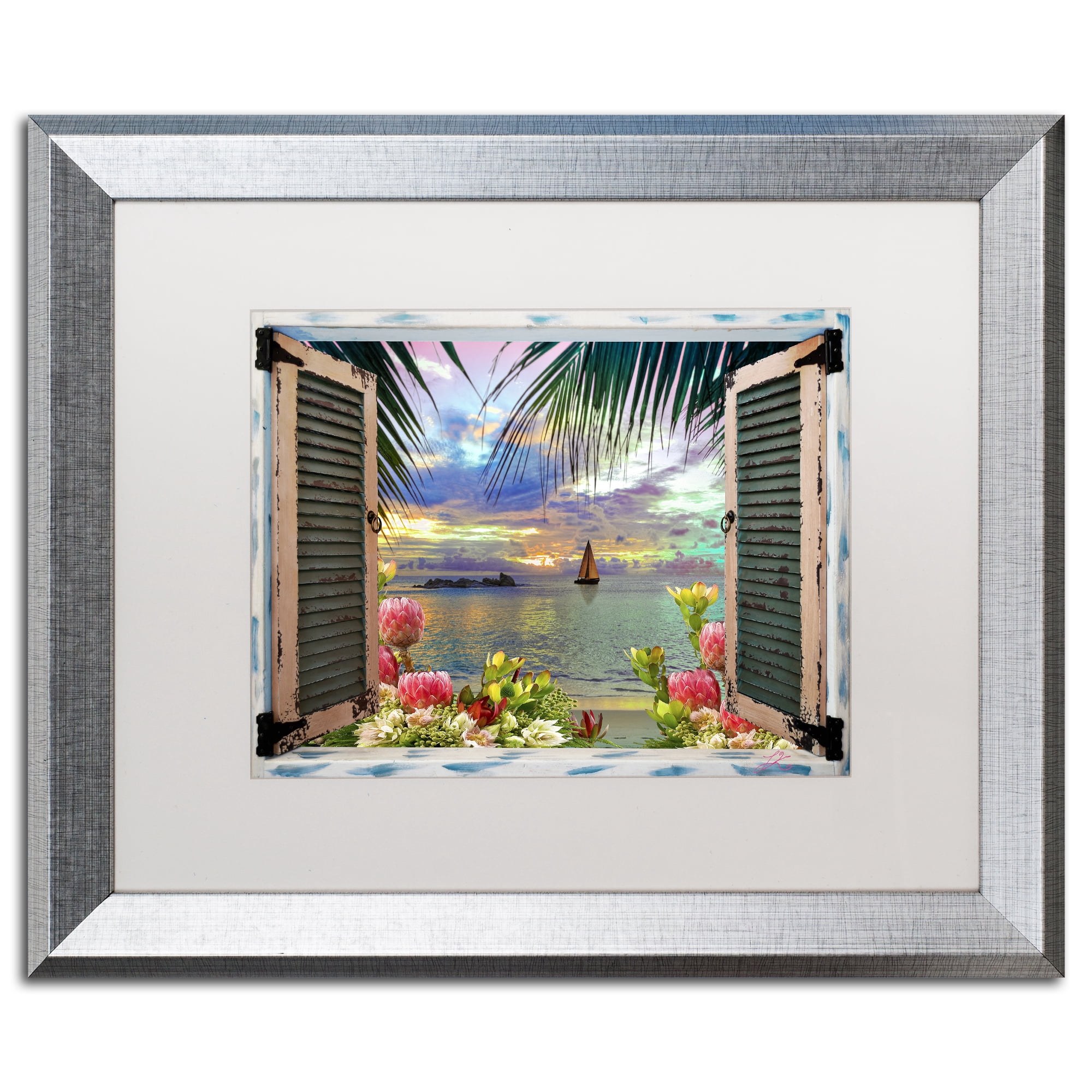 Trademark Fine Art 'Window to Paradise III' Matted Framed Art by Leo Kelly
