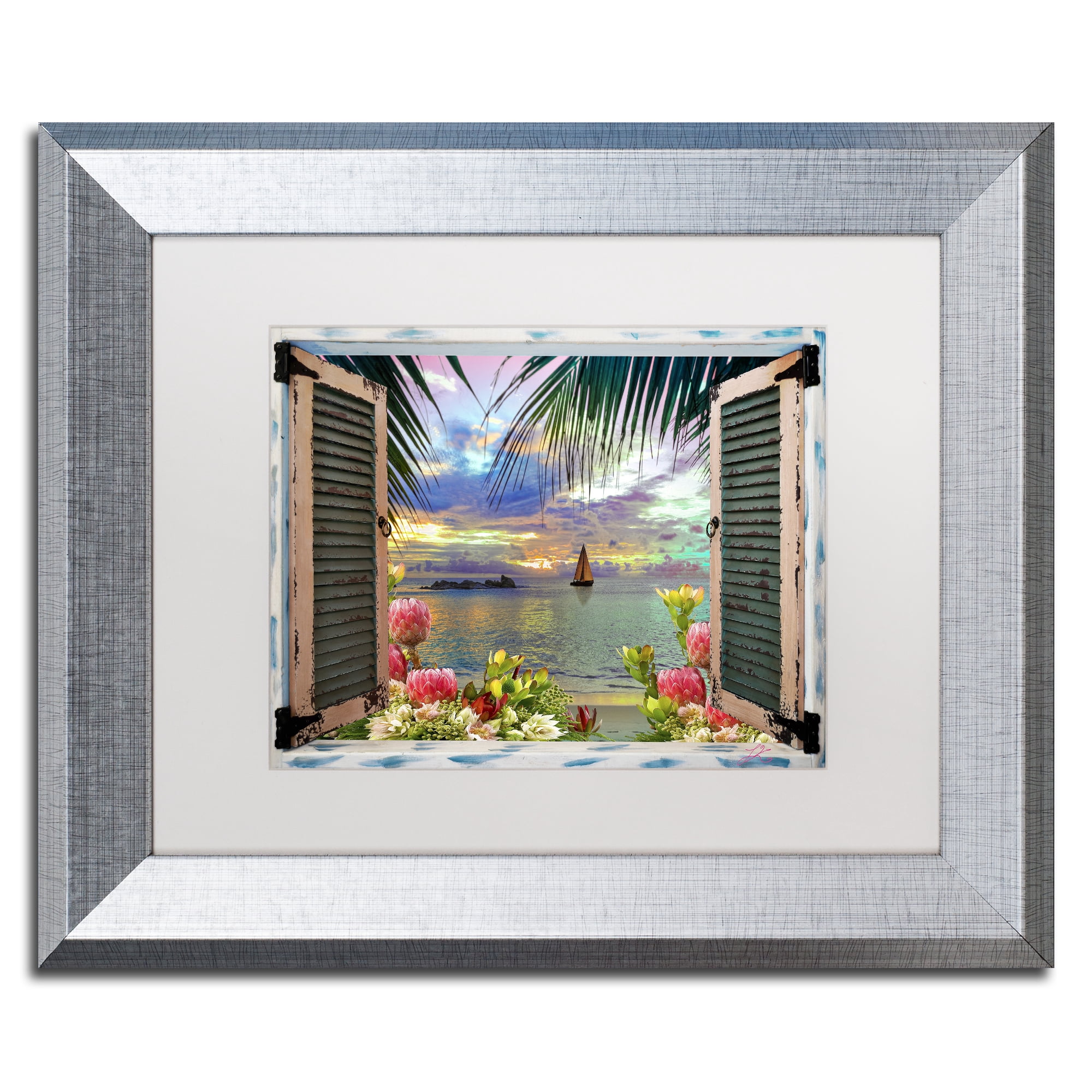 Trademark Fine Art 'Window to Paradise III' Matted Framed Art by Leo Kelly
