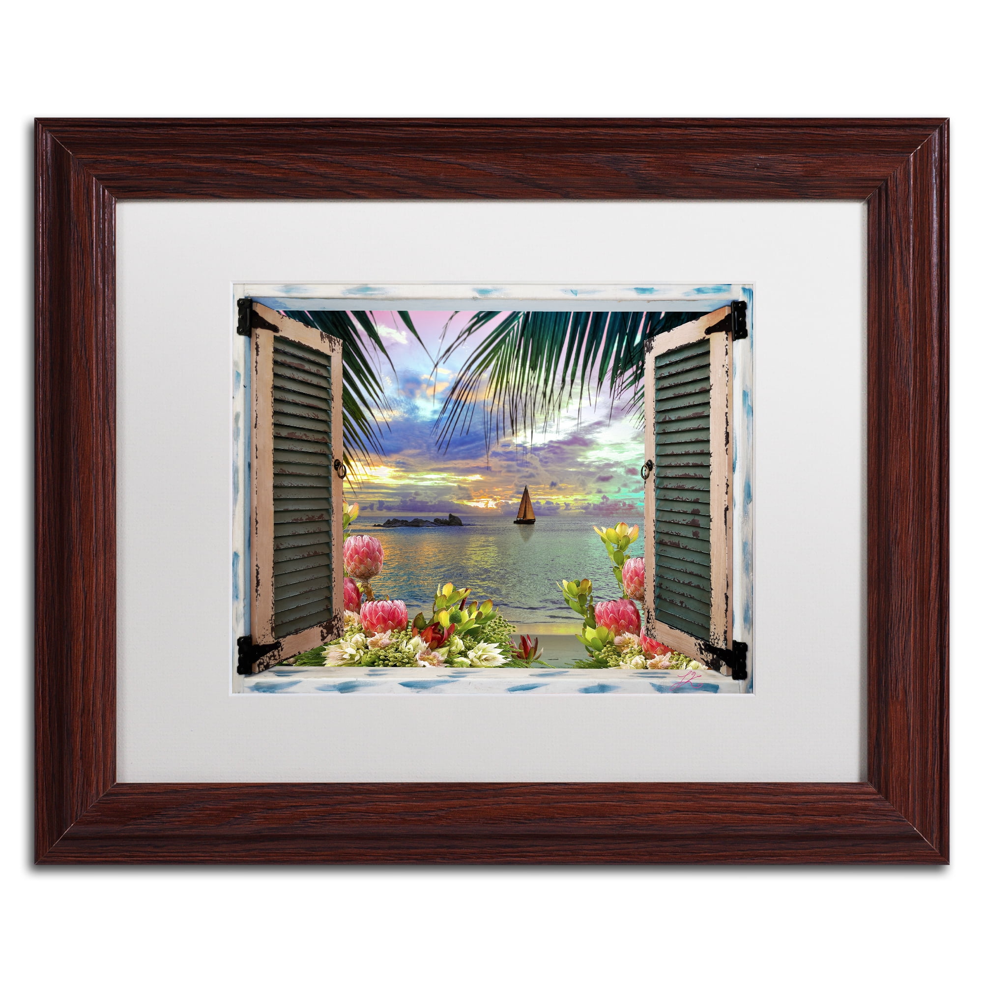 Trademark Fine Art 'Window to Paradise III' Matted Framed Art by Leo Kelly