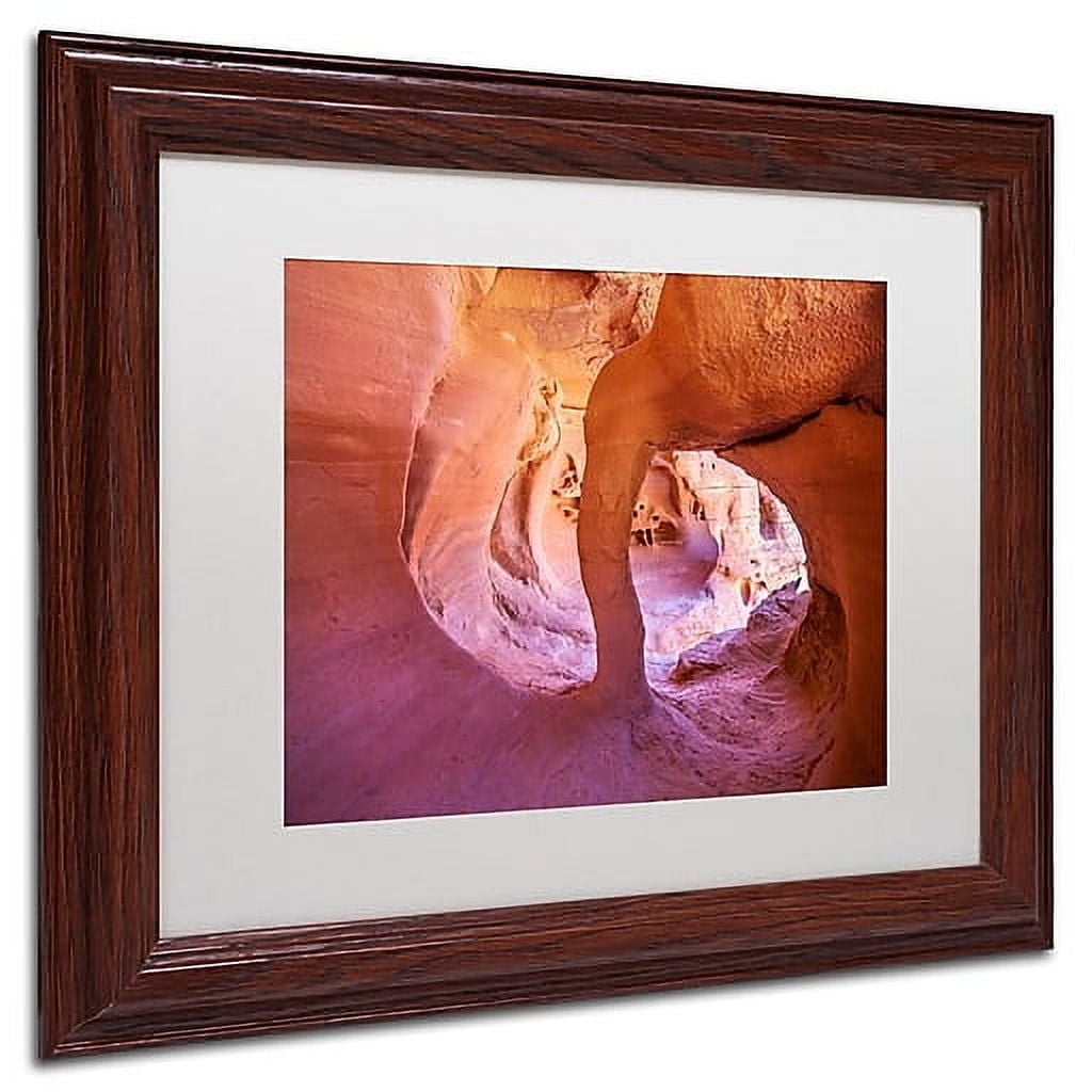 Trademark Fine Art "Windstone Arch" Canvas Art by Pierre Leclerc, White Matte/Wood Frame