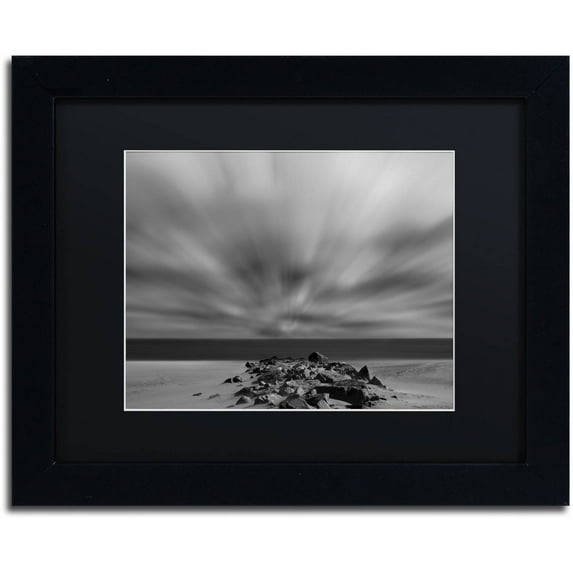 Trademark Fine Art 'Windy Beach' Canvas Art by PIPA Fine Art, Black Matte, Black Frame