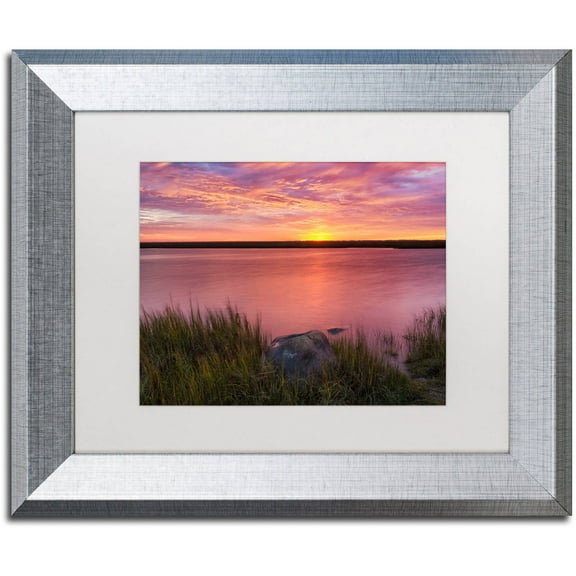 Trademark Fine Art "Windy Marsh" Canvas Art by Michael Blanchette Photography White Matte, Silver Frame