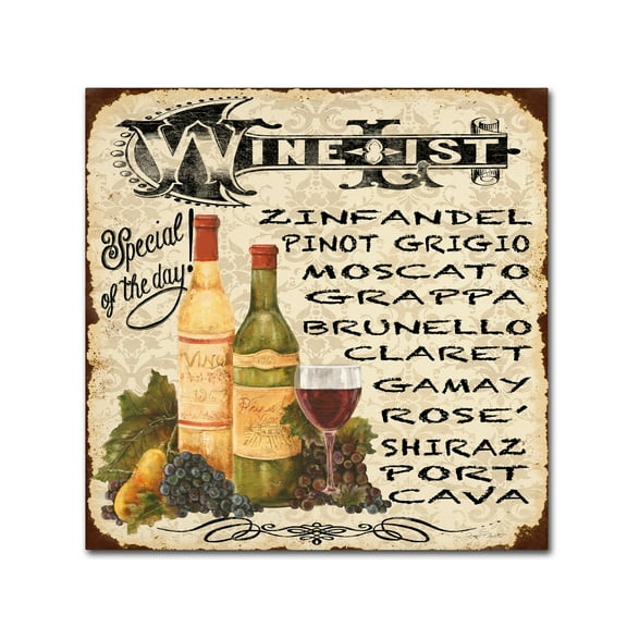 Trademark Fine Art 'Wine 3' Canvas Art by Jean Plout