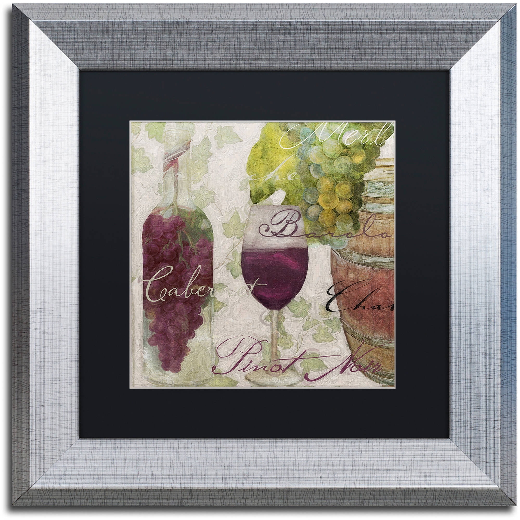 Trademark Fine Art "Wine Cellar I" Canvas Art by Color Bakery Black Matte, Silver Frame
