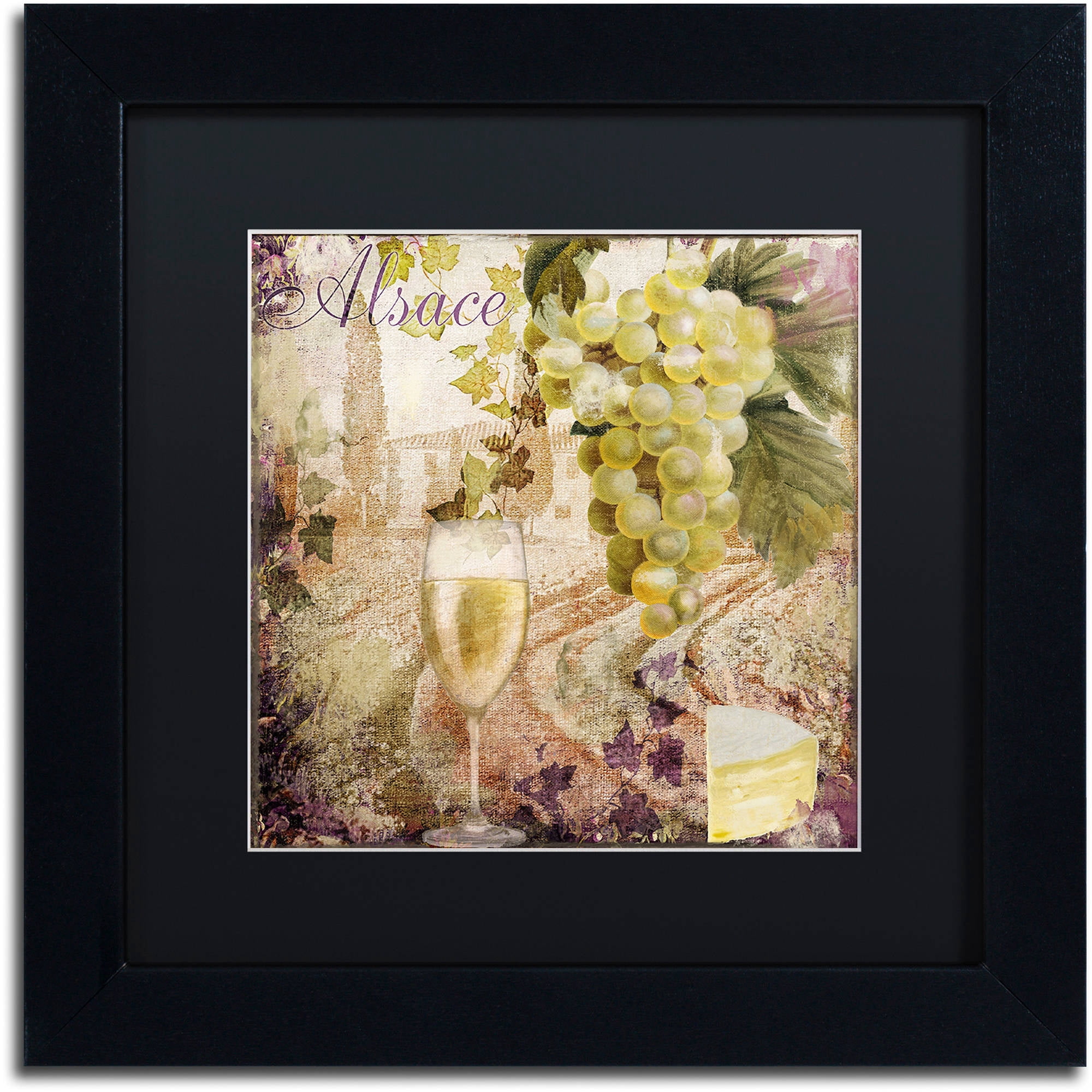 Trademark Fine Art "Wine Country I" Canvas Art by Color Bakery Black Matte, Black Frame