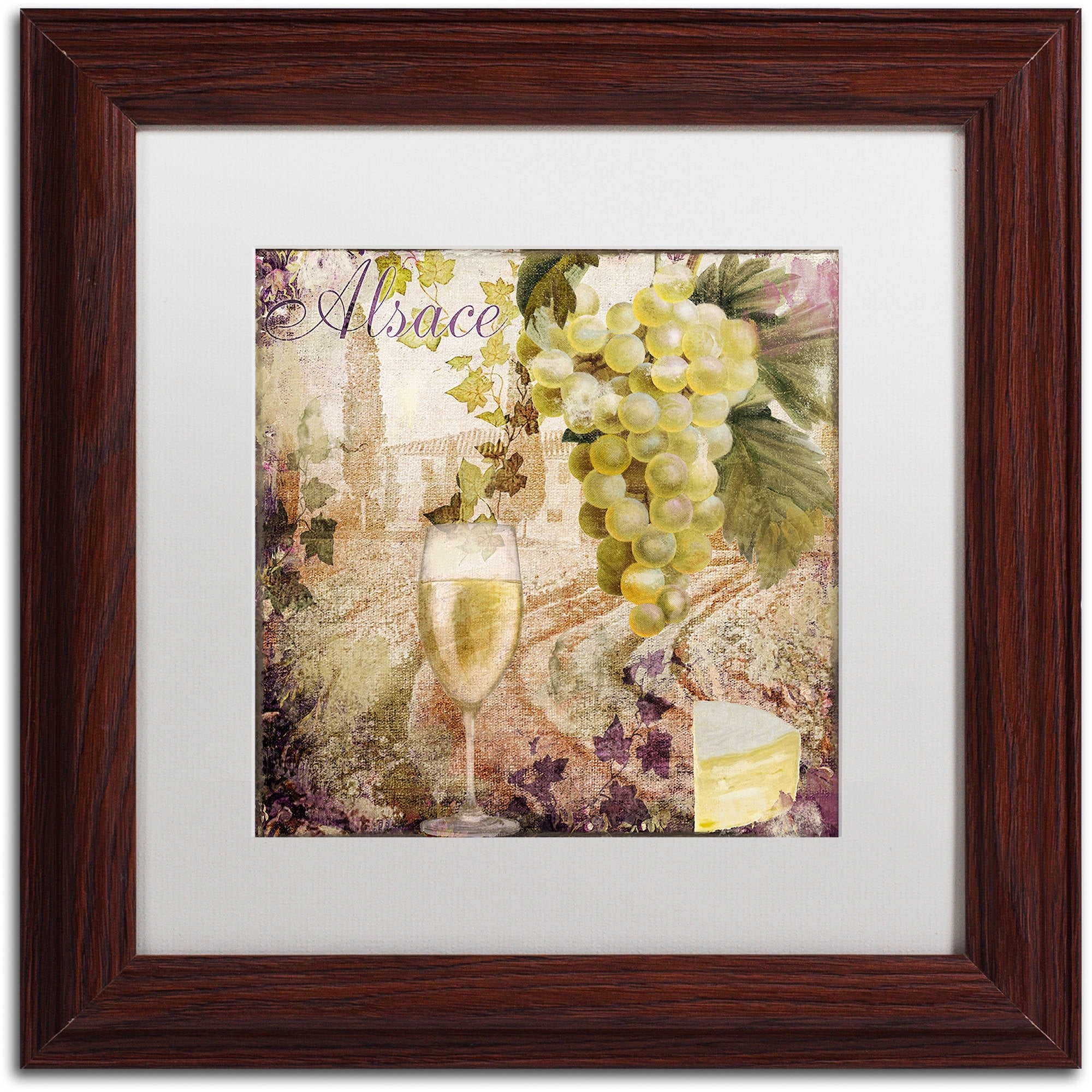 Trademark Fine Art "Wine Country I" Canvas Art by Color Bakery White Matte, Wood Frame