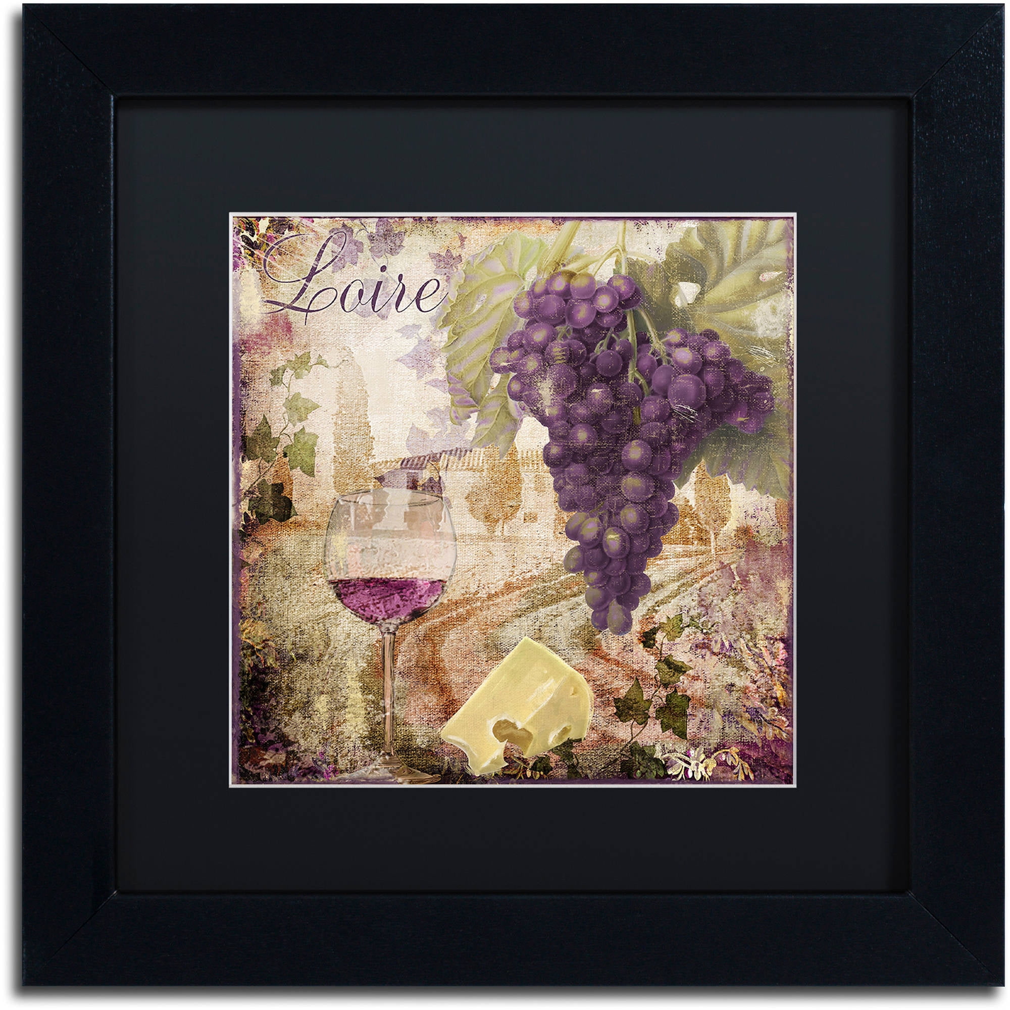 Trademark Fine Art "Wine Country II" Canvas Art by Color Bakery Black Matte, Black Frame