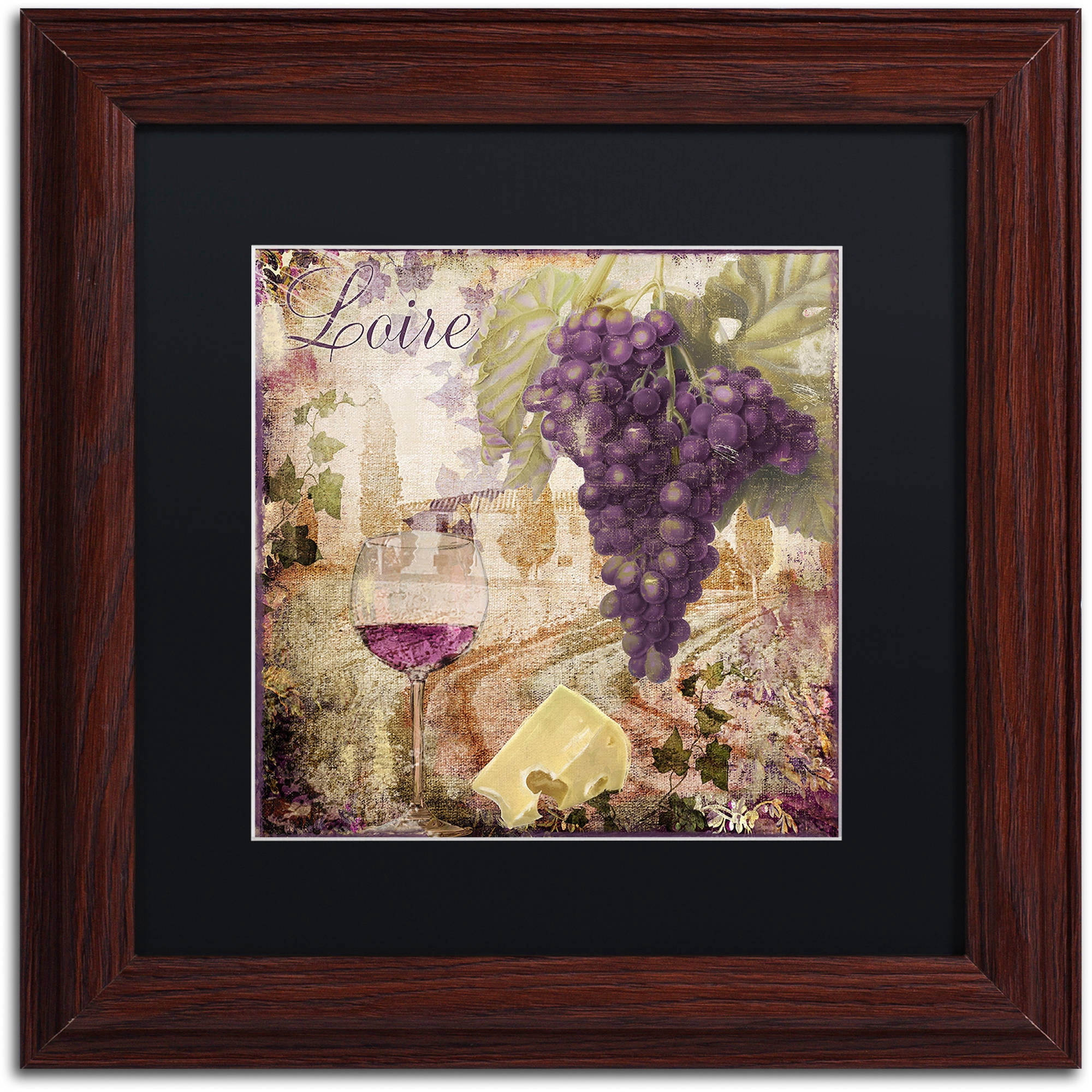 Trademark Fine Art "Wine Country II" Canvas Art by Color Bakery Black Matte, Wood Frame