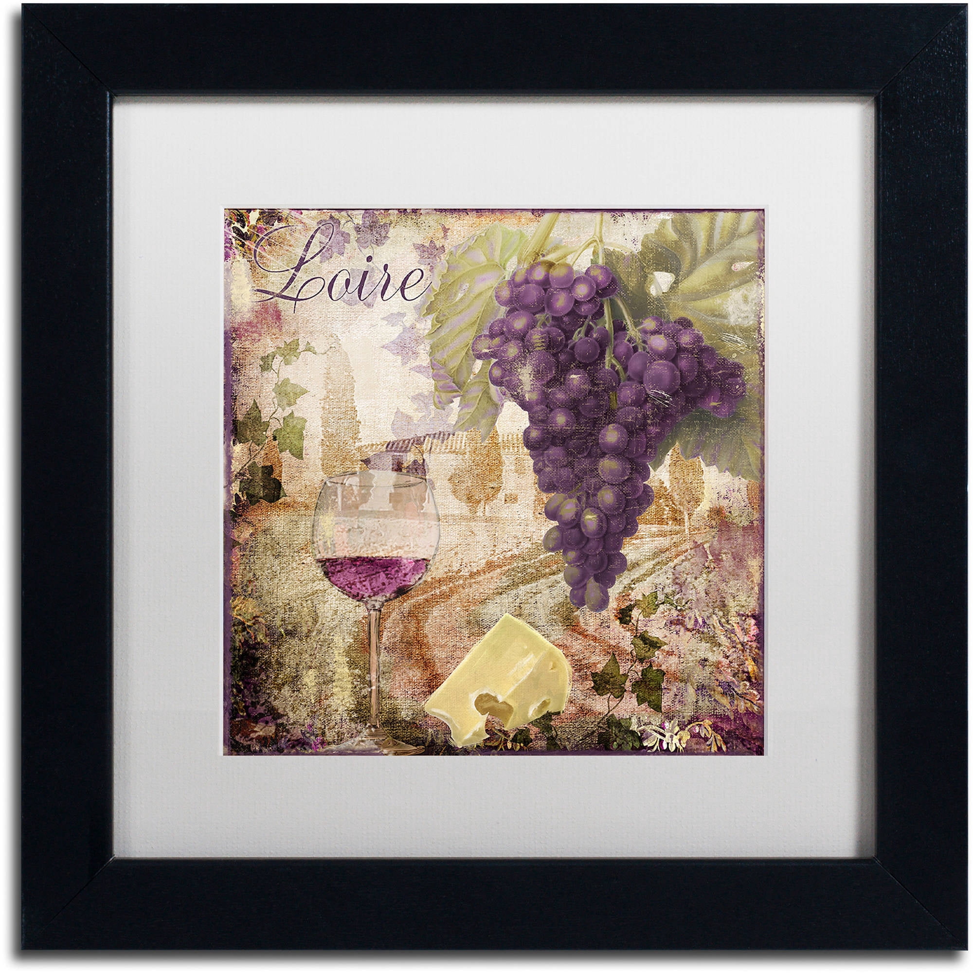 Trademark Fine Art "Wine Country II" Canvas Art by Color Bakery White Matte, Black Frame
