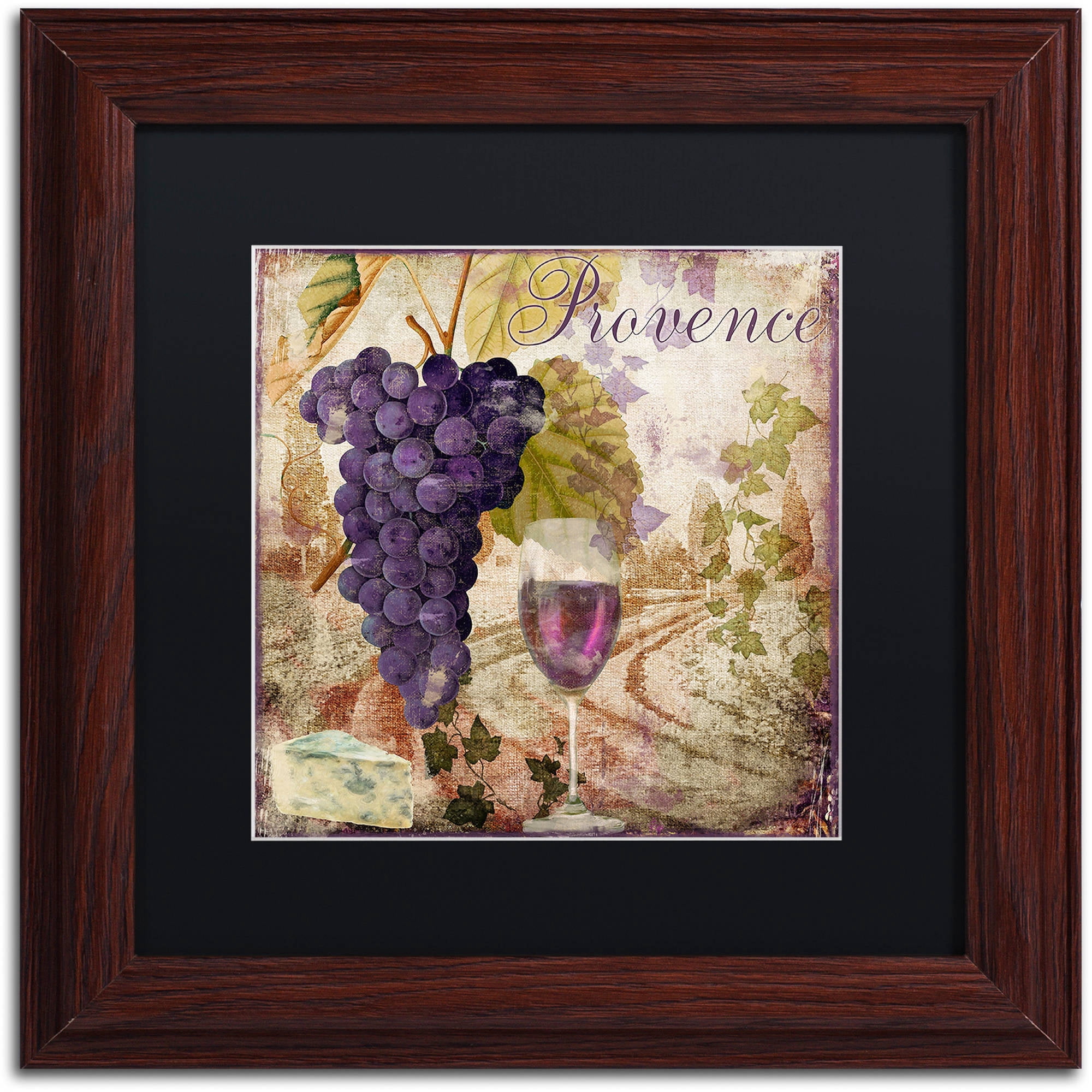 Trademark Fine Art "Wine Country III" Canvas Art by Color Bakery Black Matte, Wood Frame