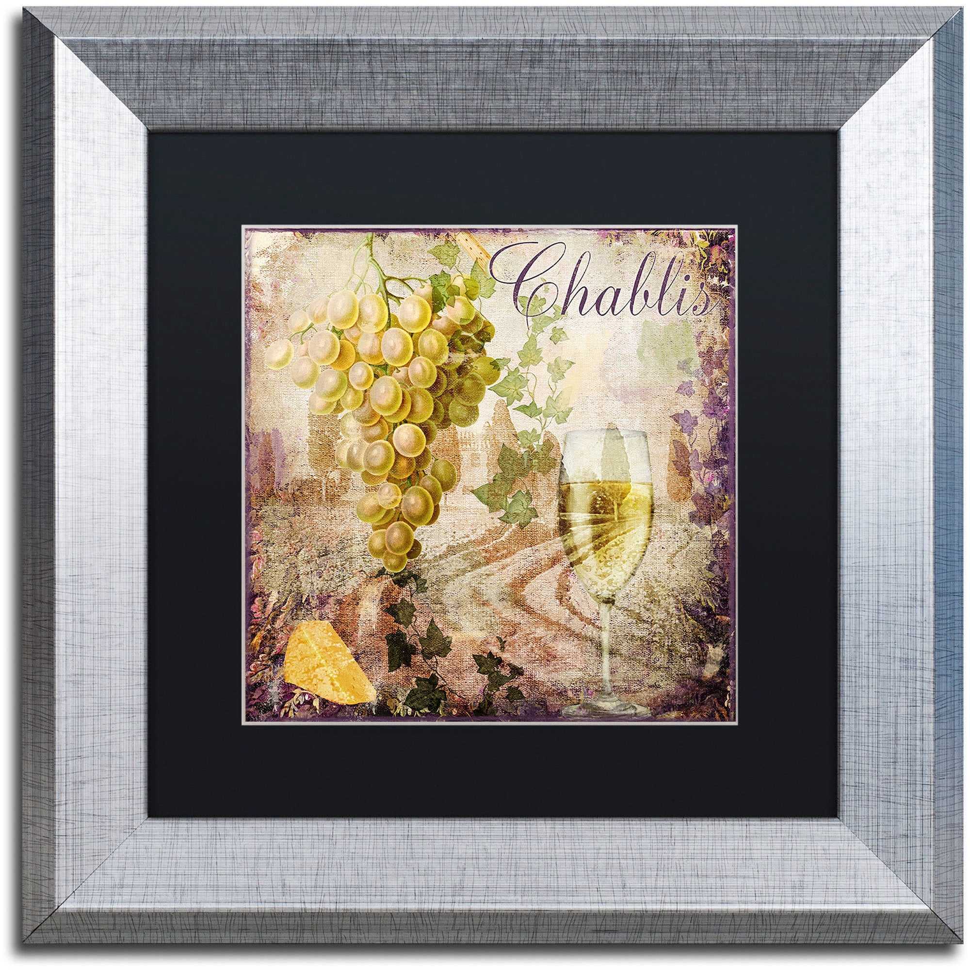 Trademark Fine Art "Wine Country V" Canvas Art by Color Bakery Black Matte, Silver Frame
