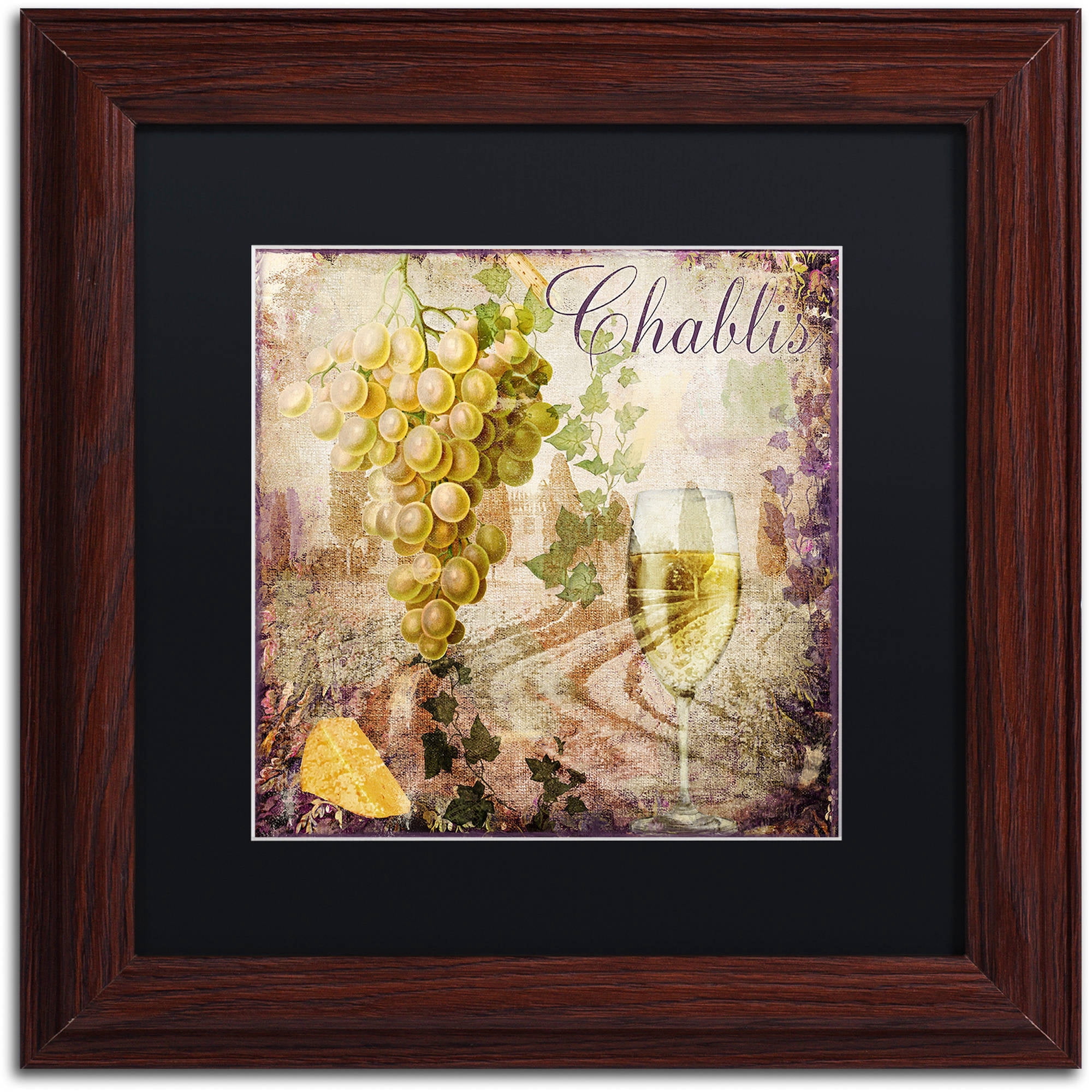 Trademark Fine Art "Wine Country V" Canvas Art by Color Bakery Black Matte, Wood Frame