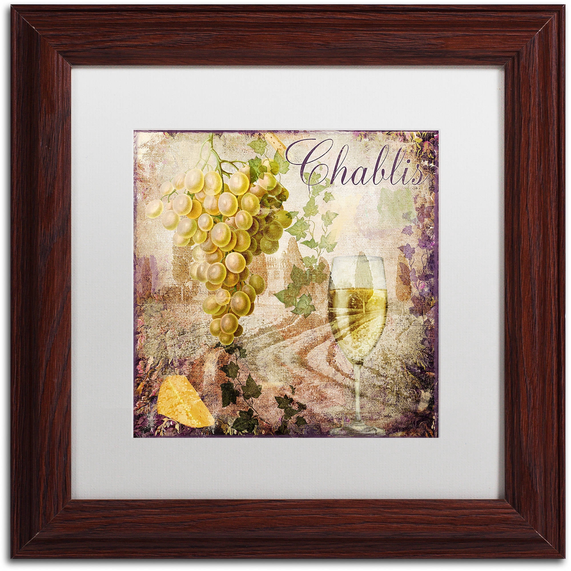 Trademark Fine Art "Wine Country V" Canvas Art by Color Bakery White Matte, Wood Frame